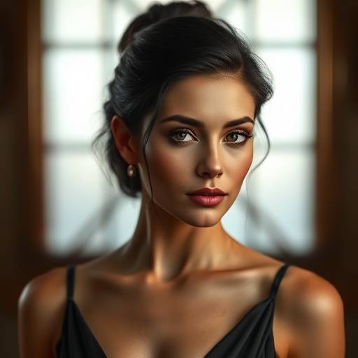Elegant portrait of a woman in a studio setting